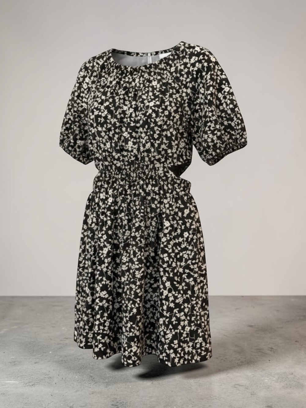 Old Navy Black and White Floral Mini Dress